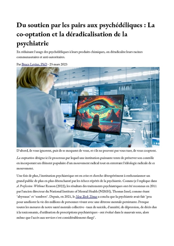 From Peer Support to Psychedelics - Psychiatry’s Co-Optation & De-Radicalization fr.pdf