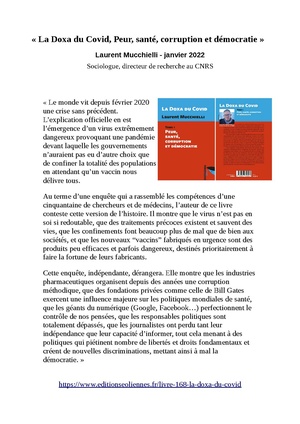 La Doxa du Covid, Peur, santé, corruption et démocratie .pdf